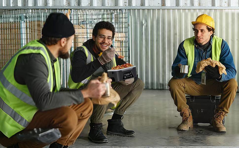 Cordless Heated Lunch Box for Adults (1.5L/6 Cups) – Rechargeable Battery Electric Food Warmer with Scheduled & Automatic Heating, Portable Insulated Bag (Black)#HeatedLunchBox #WorkLifeWin #MealPrepHacks