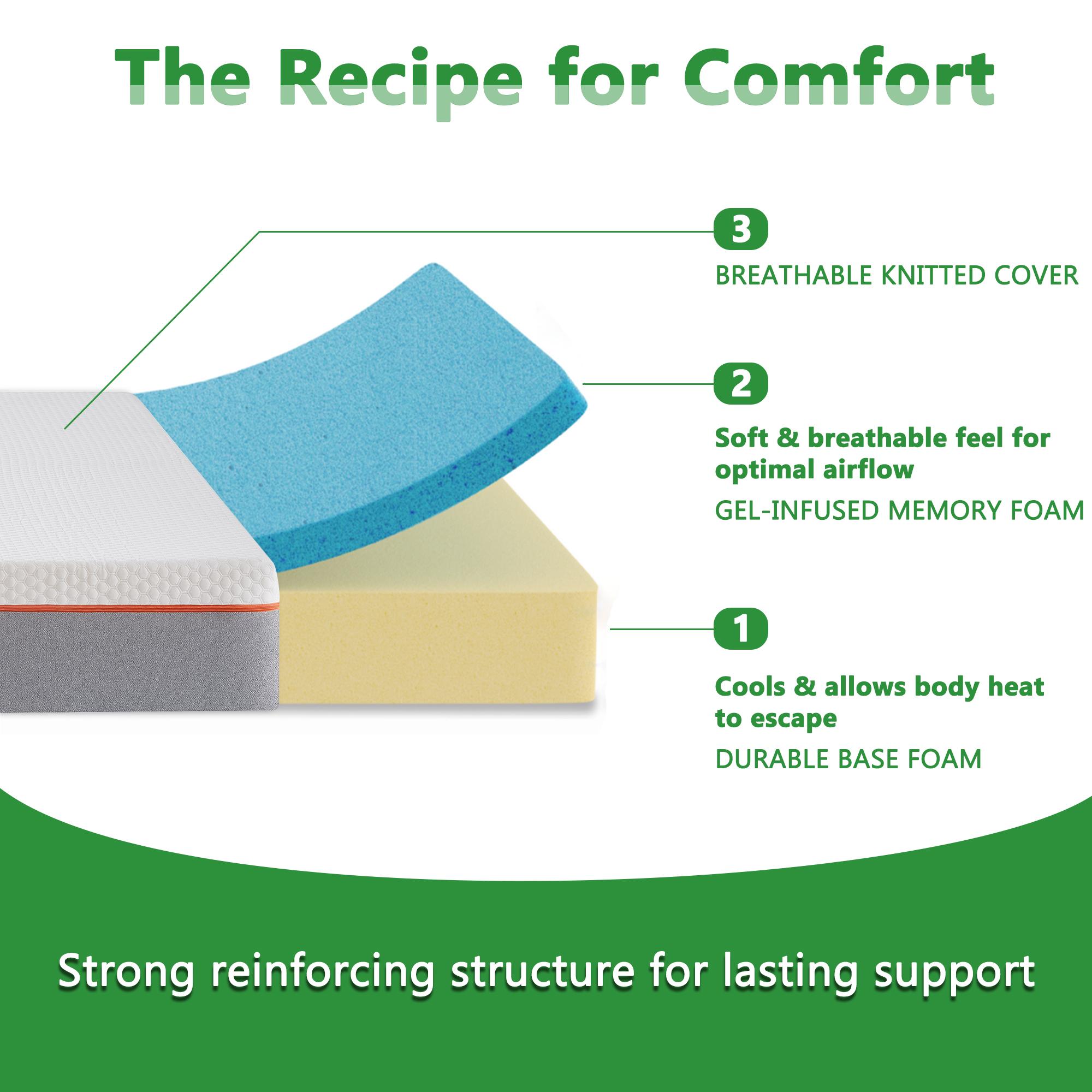 VECELO 8 Inch Mattress Gel California King Memory Foam Mattress in a Box Medium Firm Twin,Twin XL Full,Queen,King Size for Cool Night & Pressure Relief,Bliss Hybrid Memory Foam Mattress