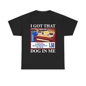 I Got That Dog In Me Shirt, Funny Hot Dog Meme Graphic T-Shirt, Costco Style Humor Tee, Unisex 100% Cotton Crewneck, Casual Short Sleeve Streetwear, Trendy Viral TikTok Shirt, Comfortable Everyday Wear, Fun Gift for Men and Women