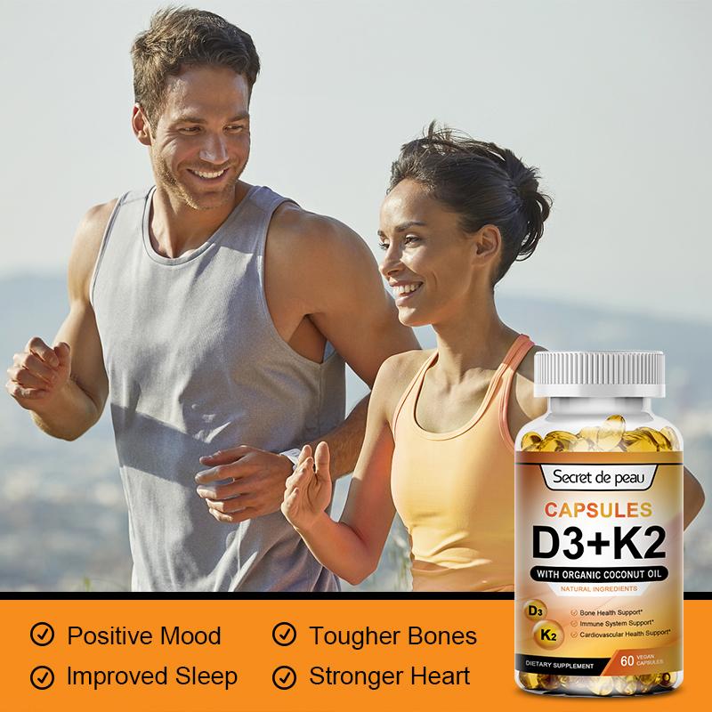 Your Capsules D3 + K2 Vitamin Supplement,Supports Immune System,Heart,Bones,120 Vegen Capsules Healthcare Dietary Bathroom