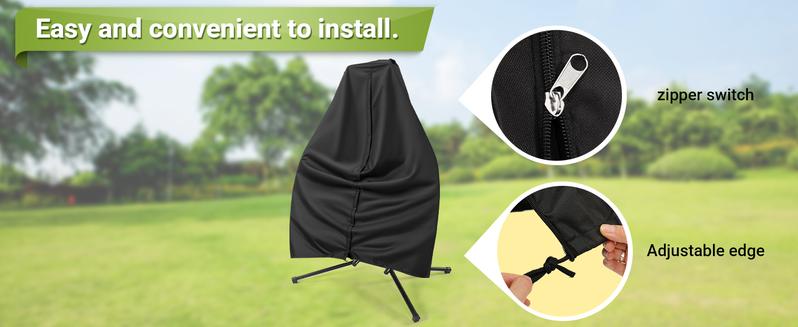 Double-seat Indoor/Outdoor Egg Chair Rain Cover with a Zipper Attached, Weatherable, UV-resistant and waterproof,  suitable for use in bedrooms, balconies and gardens. Lounge Home Weatherproof Versatile