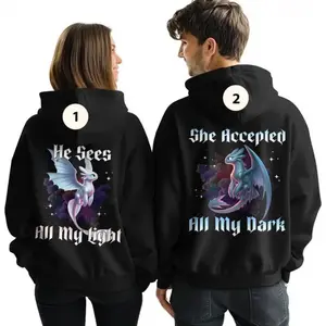 Night Fury And Light Fury Couple Hoodie, He See All My Light She Accepted All My Dark Couple Sweatshirt, Toothless Couple Shirt, Valentines Day Gift For Her Him, Anniversary Gifts Trending Tee