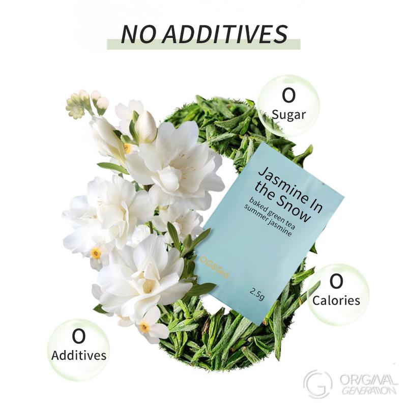 Jasmine In The Snow Jasmine Tea 75g 2.5g×48pack Fresh Green Tea And Summer Jamine Individual Package Imprinted 7 Times With Green Tea