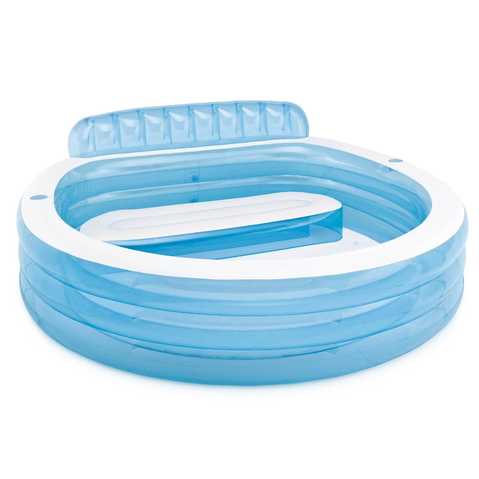 Intex Swim Center Round Inflatable Above Ground Family Lounge Outdoor Pool, Blue