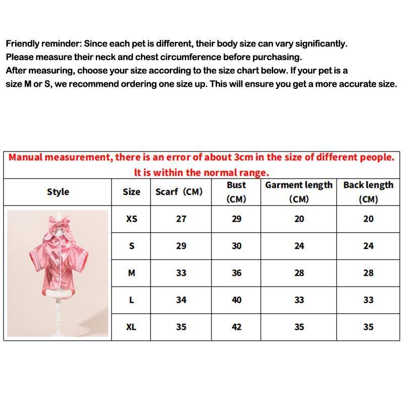 Beautiful Pet pajamas suitable for pets such as Teddy Bears, Bichon Frises, Pomeranians, Poodles, and Bulldogs. Made of comfortable silk, these pajamas include headbands to relieve stress and anxiety. Beautiful Pet pajamas suitable for pets such as Teddy Bears, Bichon Frises, Pomeranians, Poodles, and Bulldogs. Made of comfortable silk, these pajamas include headbands to relieve stress and anxiety.