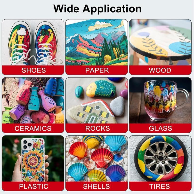 36Colors Brush Tip Acrylic Paint Pens, Art Automatic Ink Control Acrylic Paint Markers for Rock Painting, Ceramic, Wood, Canvas, Glass, Stone, Fabric, Card Making, DIY & Art Supplies modelpaintingmarkers,Pastel,Storage Box(Not edible)