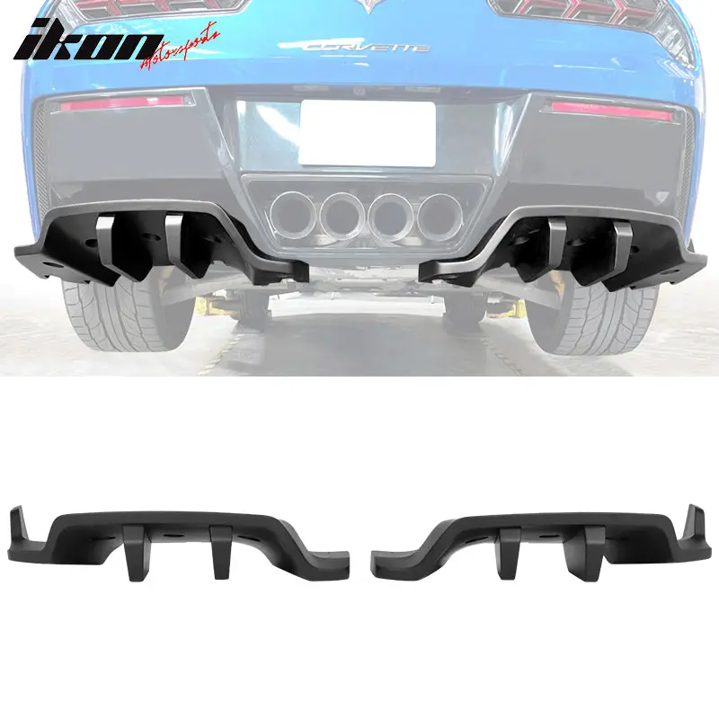 Rear Bumper Diffuser for Chevy Corvette C7 2014-2019 Primer Black ABS