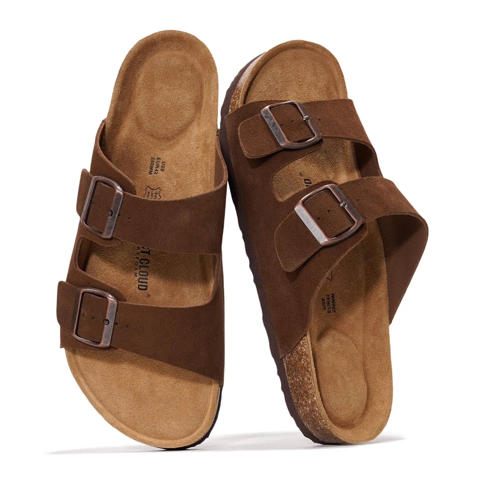 Project Cloud Men's Genuine Leather Sandals | Casual Summer Walking Footwear | Memory Foam | Lightweight Non-Slip – Heritage