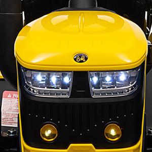 【GARVEE】12V Remote Control Tractor for Kids with 7 LED Lights, Safety Belt, Dual 35W Motors, Trailer, Horn, Music, USB Connectivity, Available in Blue, Green, Red, and Pink