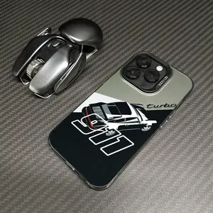 Turbo Sports Car Pattern Phone Case for iPhone 11 12 13 14 Plus 15 16 E 17 Pro Max Air, Slim Shockproof Protective Cover, Cool Car Lover Gift