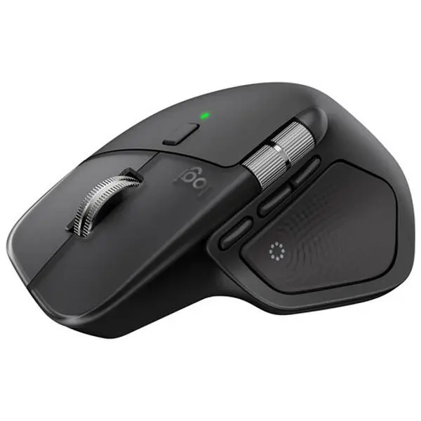 Logitech MX Master 4 Contour Ergonomic Anti-Slip Cable-Free Haptic Clicky Mouse - Advanced Performance Haptic Feedback, Ultra-Fast Scrolling, USB-C Charging, Bluetooth, Windows, MacOS - Black