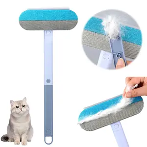 【4 in 1】Multi-functional Pet Hair Remover, Reusable & Washable Dog & Cat Hair Removal Tool with Extra Long Handle, Lint Cleaner Squeegee for Furniture, Carpet, Clothes, Bedding, Car, Window