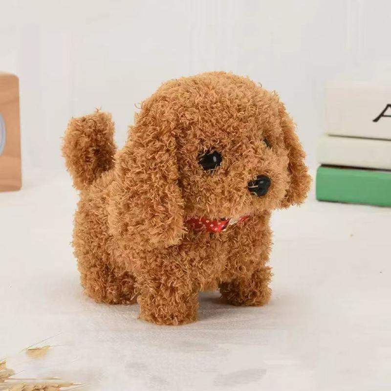 Lifelike Robotic Pup Plush Toy - Interactive Pet That Walks, Barks & Wags Tail, Cute Smart Toy for Kids & Adults,