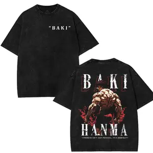 BAKI HANMA Classic Men's T-shirt Tanktop Short Sleeve Printed T-shirt Streetwear Fabric Anime Boxing Menswear Seamless Gift Fans