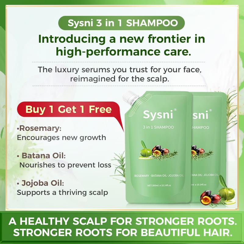 【Buy one get one free 】SYSNI 3-in-1 Shampoo for Hair Growth & Thickening infused with Batana Oil, Rosemary & Jojoba OilNourishes Scalp, Reduces Thinning, Promotes Fuller Hair