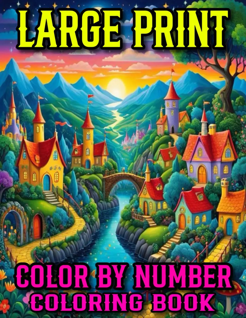 Large Print Color By Number Coloring Book: Large Print Color By Number Coloring Book For Adult with Butterfly, Animal, Bird, Flower, Easter, Nature, Landscape And More