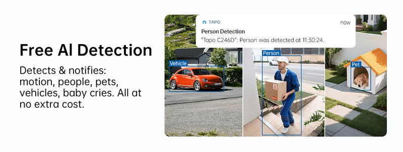 TP-Link & Tapo C246D HybridCam Duo 2K Dual Lens Pan/Tilt Indoor/Outdoor Security Camera with Wide Angle & Telephoto Lenses, Local & Cloud Storage, 360° Patrol, Custom Privacy Zones, Two-Way Audio, IP65 Weather Resistant