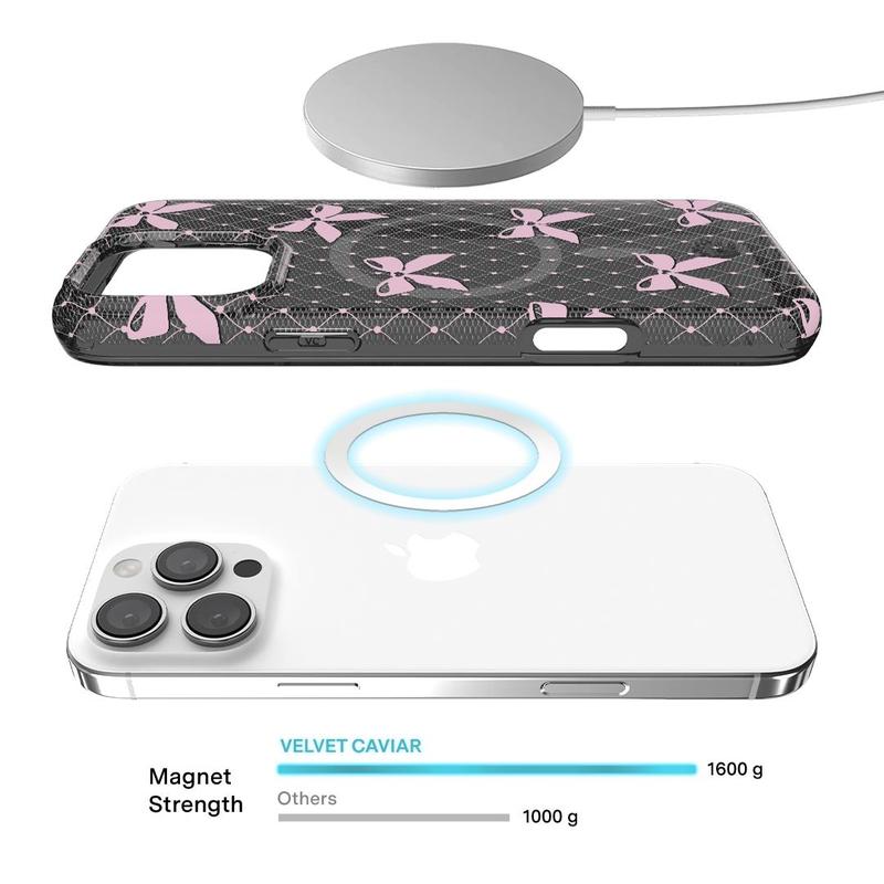 Velvet Caviar Lacy Pink Bows iPhone Case - Cute Phone Case for iPhone with Durable Shockproof Protection and Stylish Design