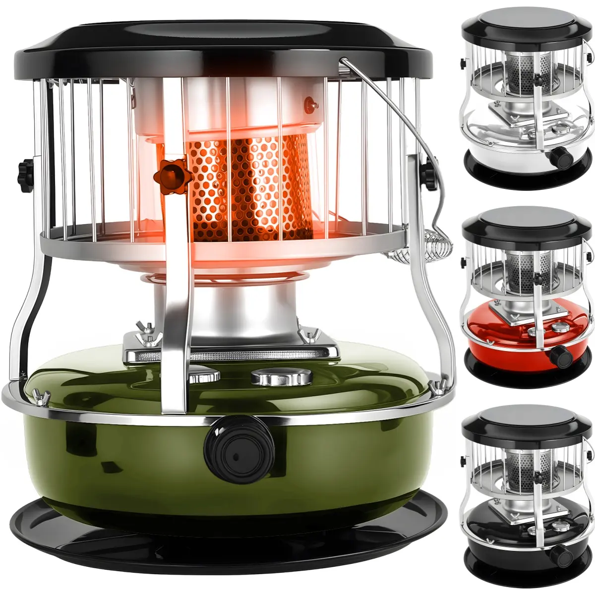 YINUOL Kerosene Heater, Non-Electric 9000 BTU Kerosene Stove, Portable Indoor Kerosene Radiant Heater for Camping, Hunting, Cooking (Black)