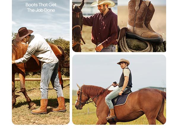 NORTIV 8 Steel Toe Cowboy Boots for Men Western Square Toe Leather Work Boots with Hazard Protection Goodyear Welt Construction Oil Slip Resistant Outsole SpringStatements NORTIV 8 Steel Toe Cowboy Boots for Men Western Square Toe Leather Work Boots with Hazard Protection Goodyear Welt Construction Oil Slip Resistant Outsole SpringStatements