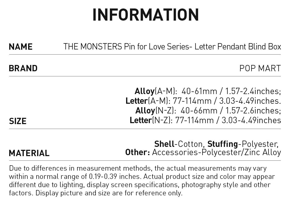 unboxing - THE MONSTERS Pin for Love Series- Letter Pendant Blind Box (A-M)