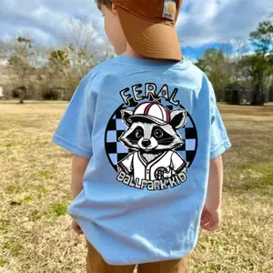Feral Raccoon Baseball Graphic T-Shirt, Funny Baseball Fan Tee, Game Day Sports Shirt, Youth and Adult Baseball Lover Gift Tee, Youth Clothing, Boys baseball gifts, baseball t-shirts, sports clothing, baseball team gifts