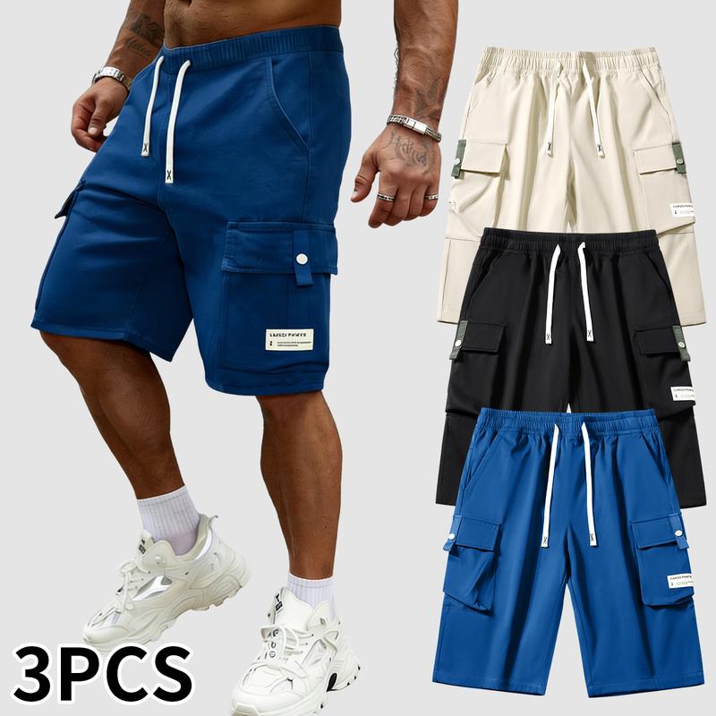 3PCS Men's Classic Cargo Shorts – Rugged Multi-Pocket Work Shorts – Durable Cotton Twill Shorts for Hiking, Fishing, and Everyday Casual Wear
