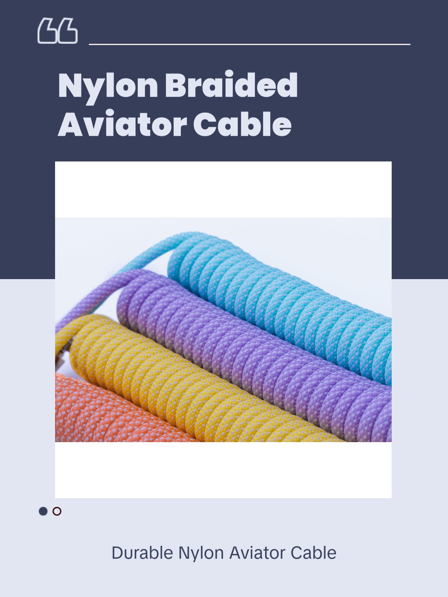 NYLON BRAIDED COILED AVIATOR CABLES