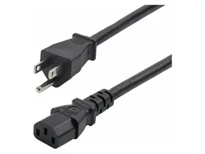 StarTech 8ft 2.4m Computer Power Cord NEMA 5-15P to IEC 60320 C13 AC Power Cable 13A 125V 16AWG UL Listed TAA