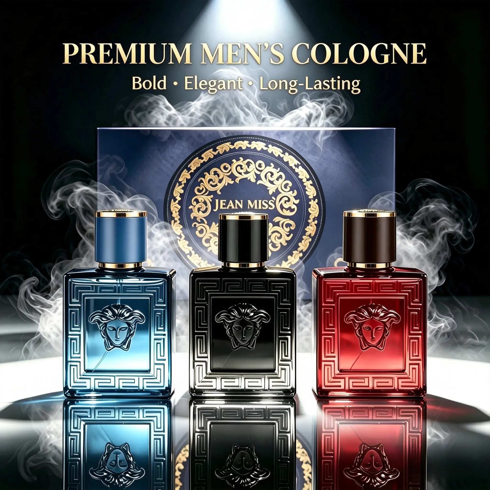 JEAN MISS Perfumes Para Hombres Colognes Set 30ml×3 EDP | 3 Woody Scents:Aquatic,Aromatic,Spicy With Vanilla Notes | All Day Long Lasting Scent | Perfume For Men Daily Fragrance | Gift Box Included, Luxury Gift for Him confidence