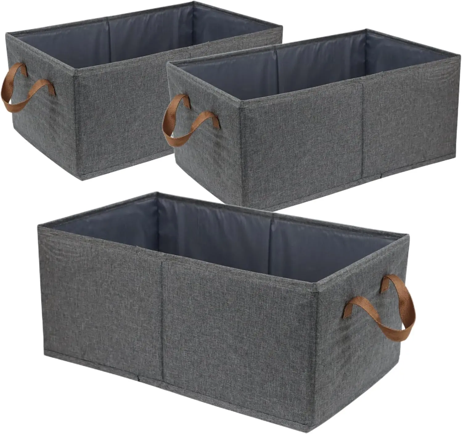 A set of 3 large-capacity storage boxes, closet organization, sturdy foldable storage containers, used for organizing clothes, bed sheets, toys and books - shelf organizing boxes, shelf baskets, storage boxes, doll storage