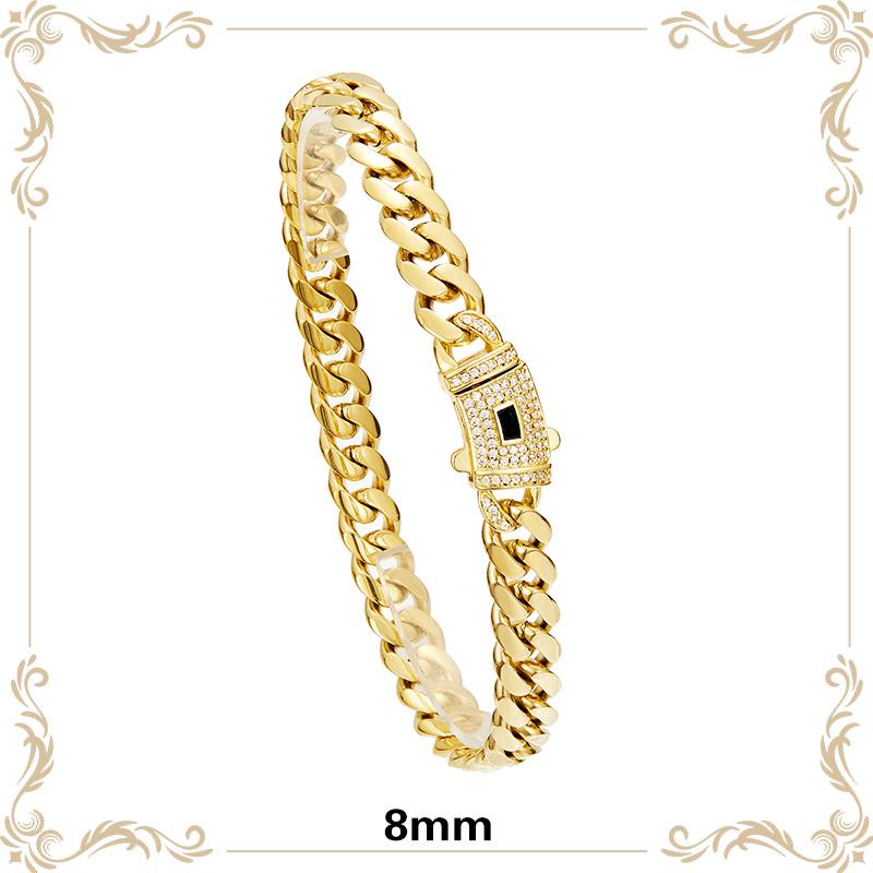 14k Gold Plated Miami Cuban Link Chain Bracelet, Thickened, Dense and Chunky 7.5/8.5 inch-Hip-Hop Jewelry for Men/Women Hypoallergenic Material, Sweat-Resistant, Chunky Gold Bracelet for Streetwear, Dates and Daily Wear, Trendy Accessory Christmas Gift