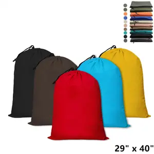 Large 30 X 40 Inch Heavy Duty Nylon Laundry Bag with Drawstring Slip Lock Closure, Set of 12!!! Assorted Colors and Designs