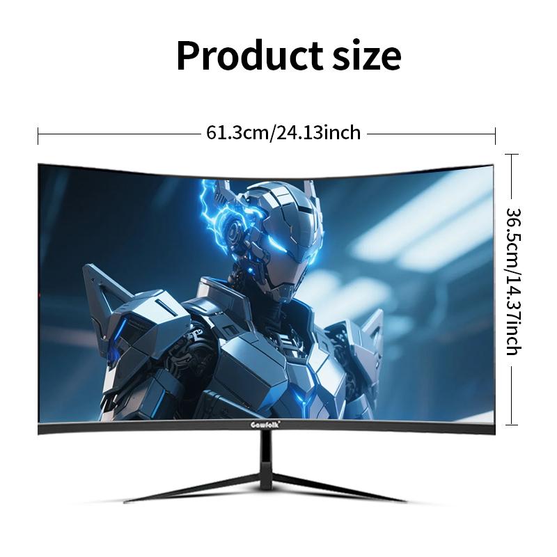 Gawfolk 27-inch Curved Gaming Monitor 100Hz, PC Screen Full HD 1080P, Frameless 1800R Computer Screen With FreeSync And Eye Care Technology, Supports VESA