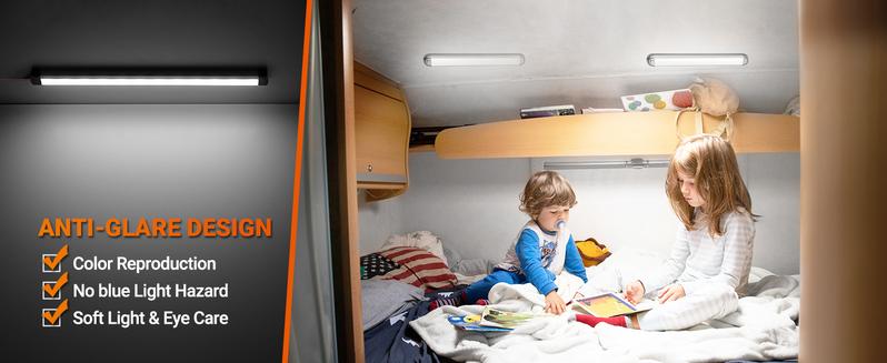 SEALIGHT 12V LED Interior Light Bar 1500LM 8W 12V LED Light Strip 6200K White Camper Lights Fixture for Truck Van RV Trailer Cargo Cabient Motorhome Lorry (Pack of 4)