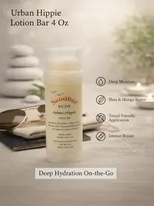 Sandbar SUDS Solid Lotion Stick - 4oz Jumbo Tube | Deep Moisture Shea & Mango Butter | Travel-Friendly Mess-Free Lotion | Intense Repair for Dry Skin | Handcrafted in USA