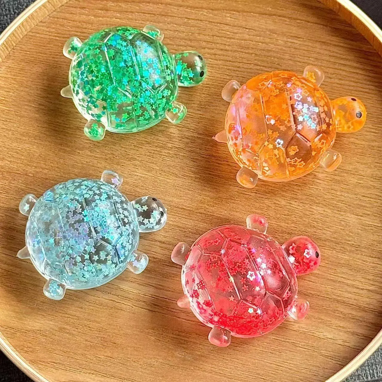 Sugar Turtle Sensory Stress Relief Squeeze Toy, Shiny Sticky Relaxing Toy, Cool Summer Fidget Toy, Fun Birthday and Party Gift