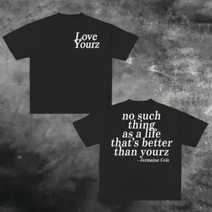 Men's Letter Print Round Neck Tee J Cole Dreamville Love Yourz Lyrics Graphic t-Shirt VERSION 2, J Cole T-shirt, Cotton tshirt swap