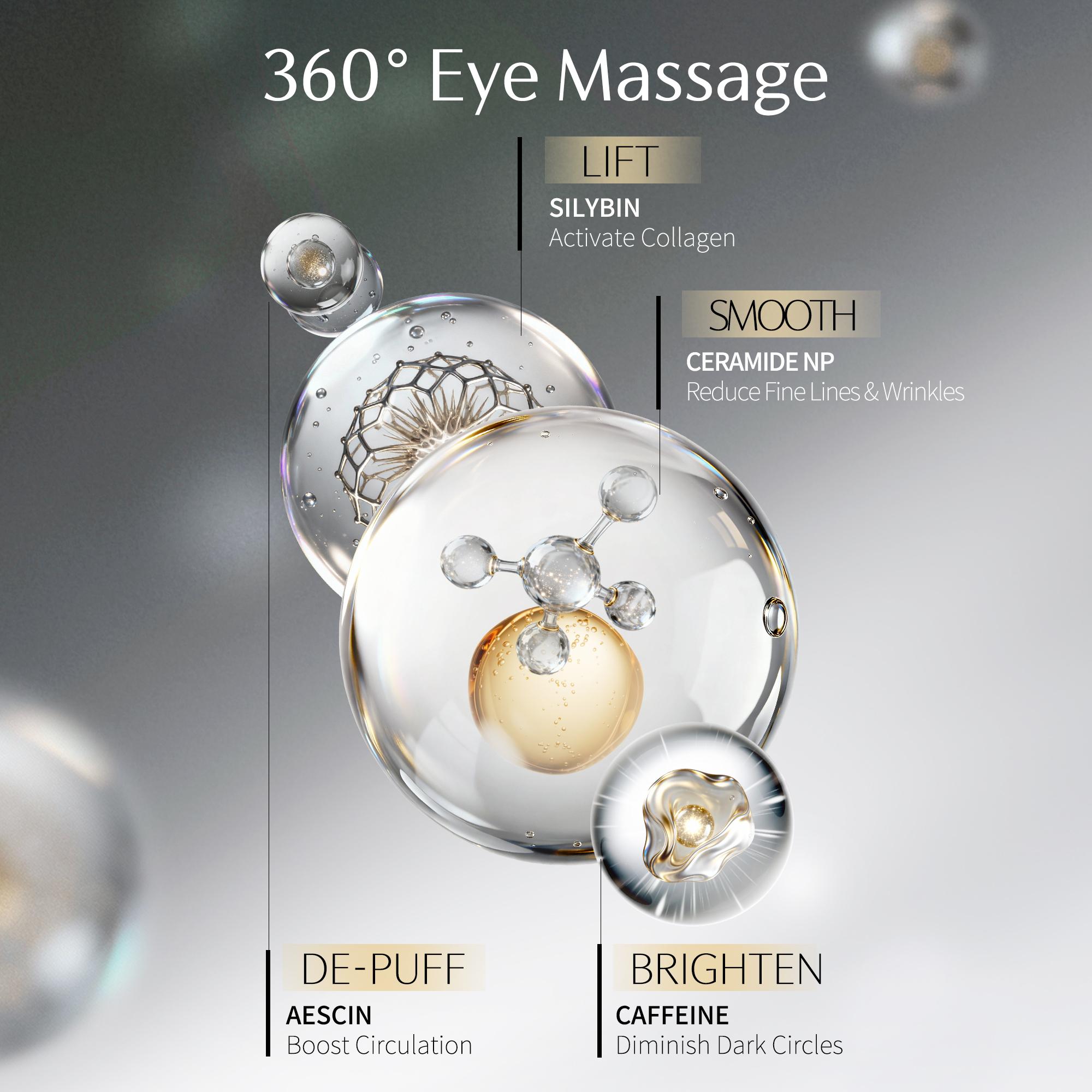 GUYU EXOSOME EMS & Redlight Eye Cream - Human-Mimetic Exosome PDRN NAD+ Caffeine, Anti Aging Eye Cream For Dark Circles Puffiness Eye Bags Wrinkles Finelines Smileline, Micro-Current Tech, Hydrating, Cell Renewal Repair#summeressentials