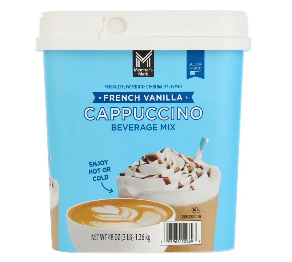 Member's Mark French Vanilla Cappuccino Beverage Mix, 48 oz. Made with Arabica coffee Rich French Vanilla flavor