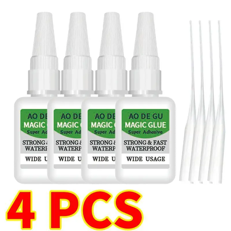 4PCS Fast-Setting CA Glue - Universal Quick Dry Adhesive, Multi-Purpose Repair & Project Tool for Sealing Rubber, Repairs