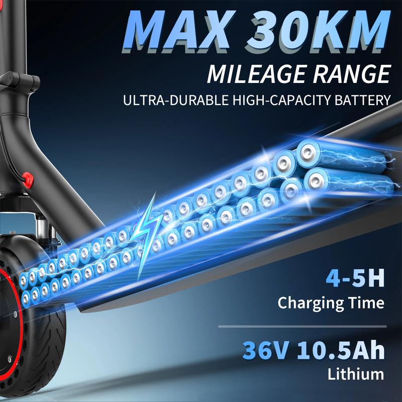 Electric Scooter 350W Motor,Max 19 Miles & 19MPH Speed,Folding E-Scooter with Dual Suspension,APP ControlRange