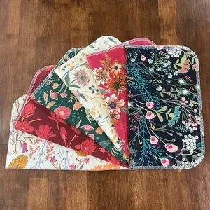 Cottage Core & More 6 Pack Eco-Friendly Reusable Kitchen Paper Towel Replacement 100% Cotton Flannel Durable Machine Washable Absorbent Sewn Edges Wipes Napkin