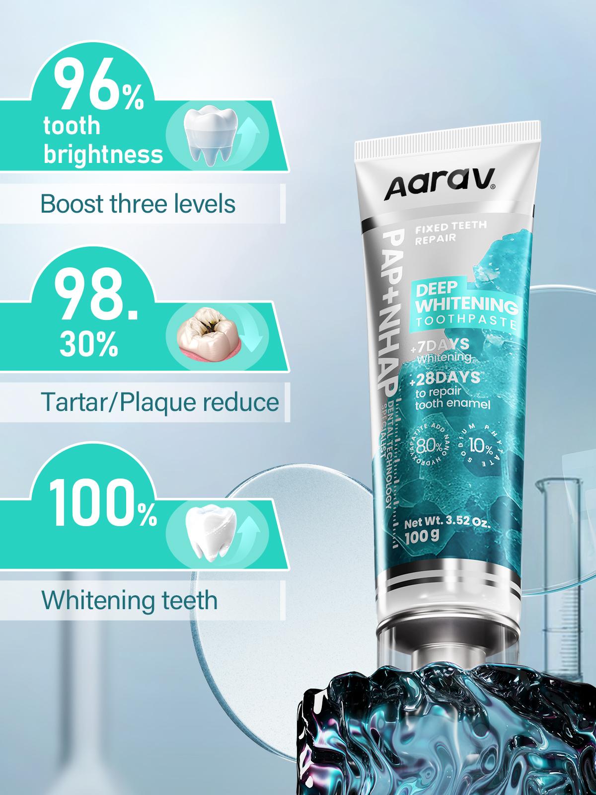 Aarav PAP Deep Whitening Toothpaste 8% Hydroxyapatite Fluoride-Free Eco ...