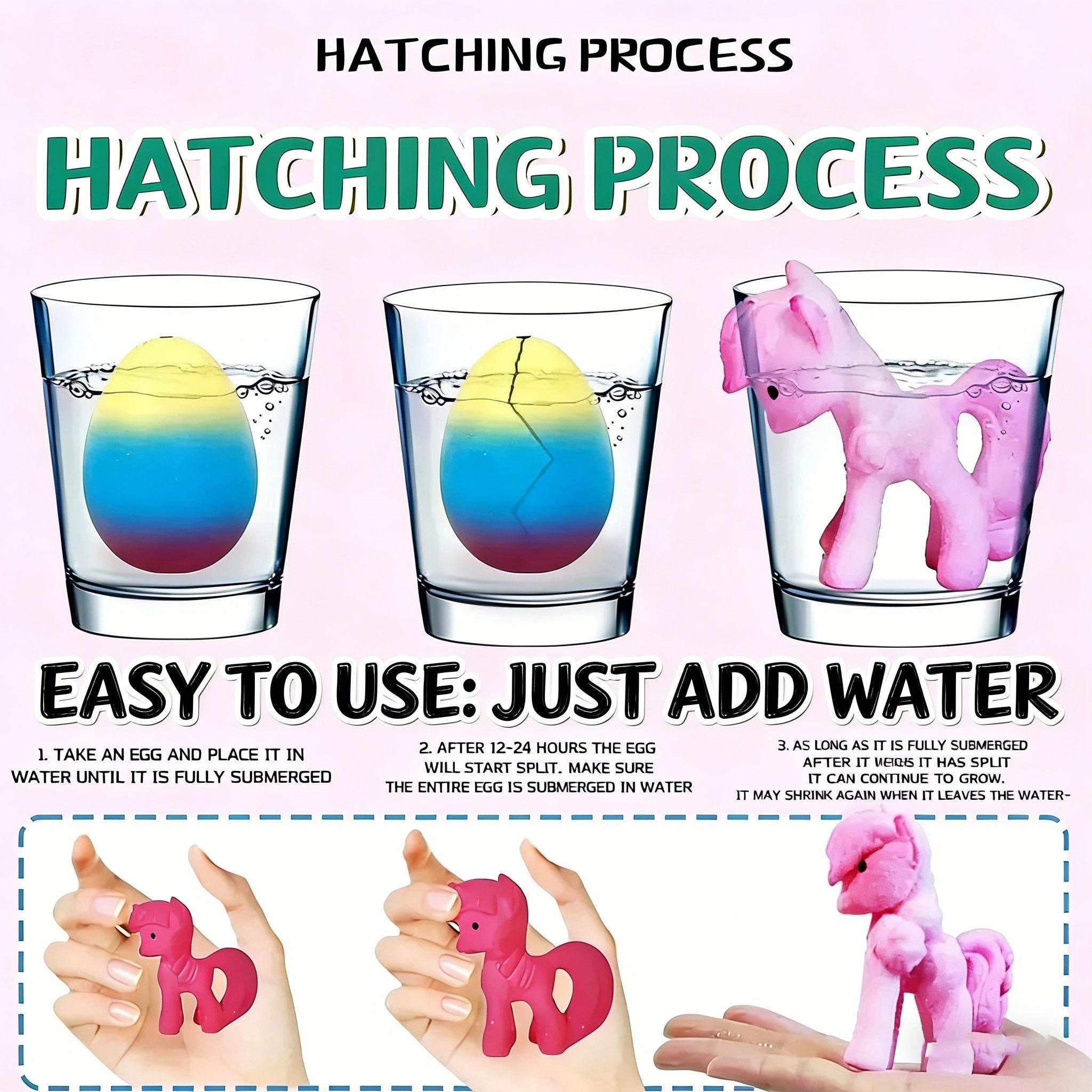 Easter Egg Hunt Surprise: Unicorn Hatching Eggs! These interactive toys grow 600% in water, offering engaging fun for kids. They're educational, perfect as fidget toys, and safe for children, a popular choice for Easter!