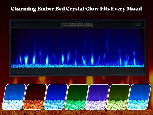 【Ships in 2 Boxes】AMERLIFE 70“ Fireplace TV Stand for 80 Inch TV,Farmhouse TV Stand with 42" Fireplace & LED Lights,Entertainment Center with Storage,Best Gift Ideas/Christmas Gifts