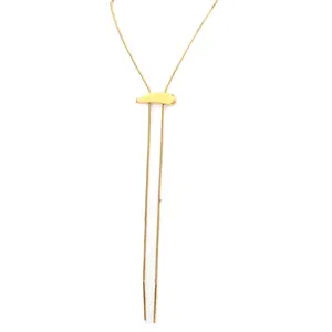 Adjustable Slider Lariat Necklace - Gold