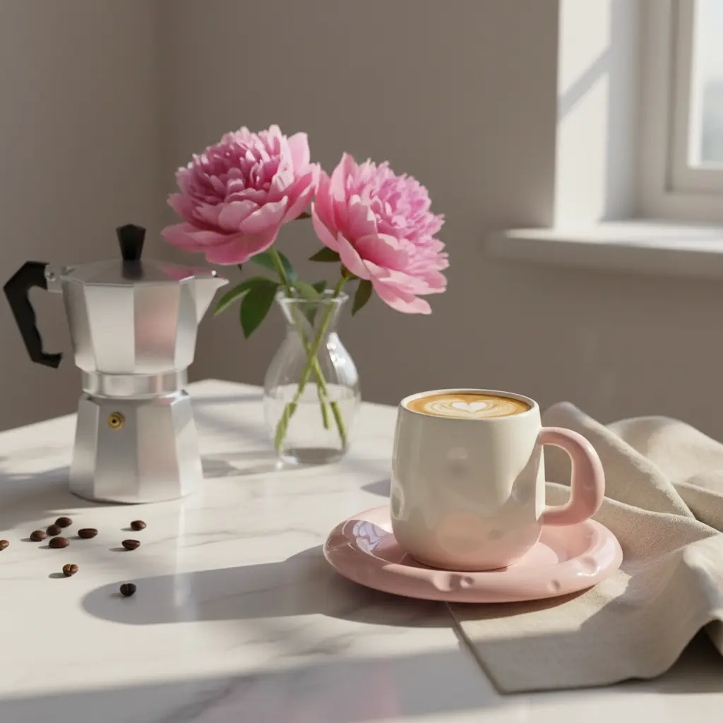 Elitequo Coffee Cup & Saucer Set | Pink