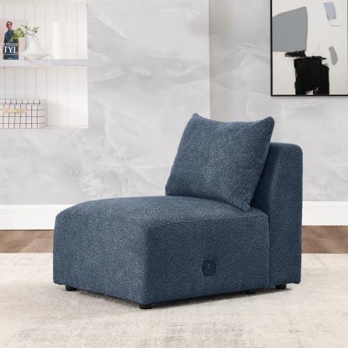U Shape Sectional Sofa including Two Single Seats and Two Chaises, Modular Sofa, DIY Combination, Loop Yarn Fabric, Navy U Shape Sectional Sofa including Two Single Seats and Two Chaises, Modular Sofa, DIY Combination, Loop Yarn Fabric, Navy