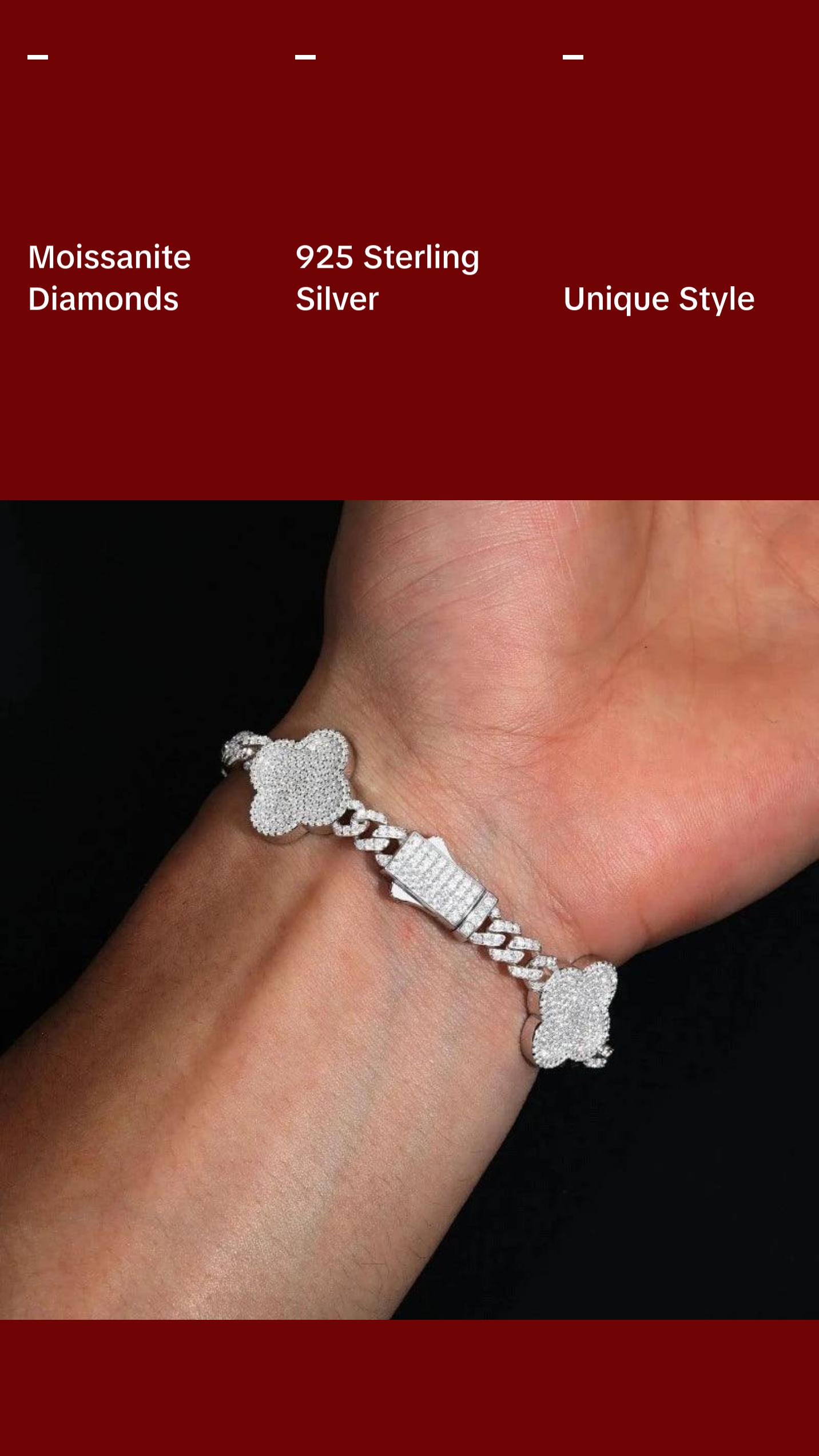 Four Leaf Clover Cuban Link Bracelet - 6mm